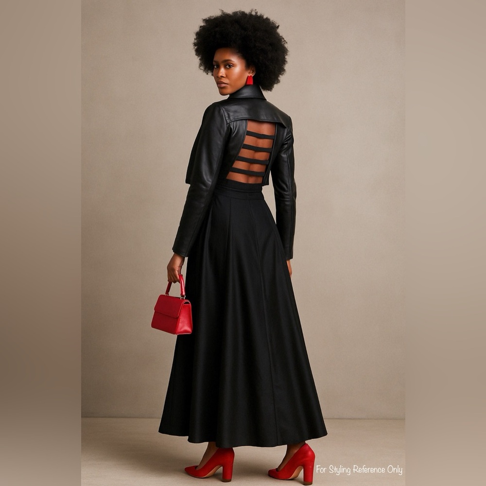 JS Collections Black Fit & Flare Evening Dress – Size 10 US #PromReady